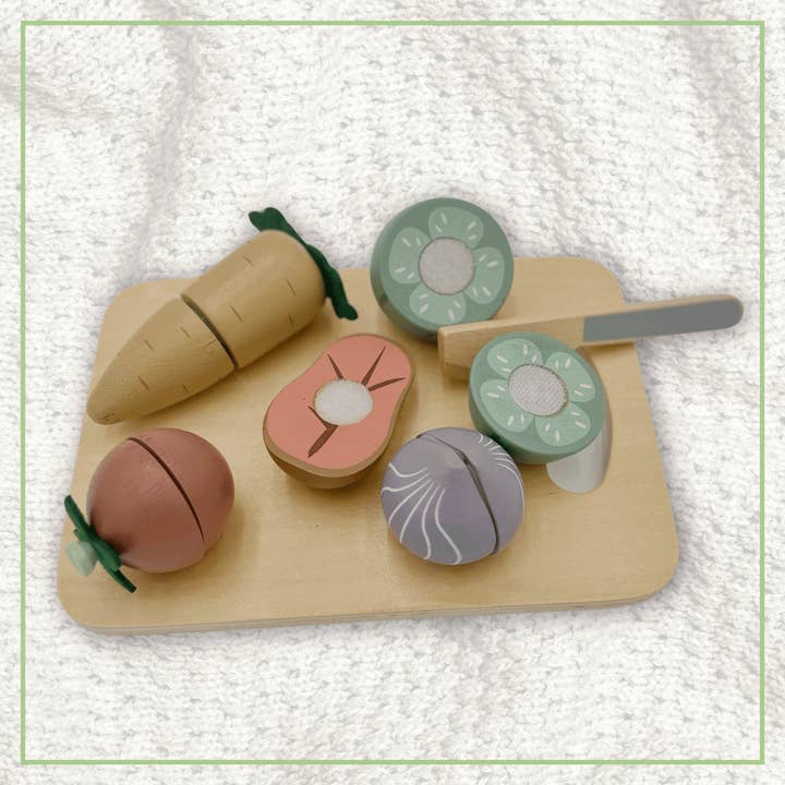 Wooden Vegetable Cutting Set Toddlers